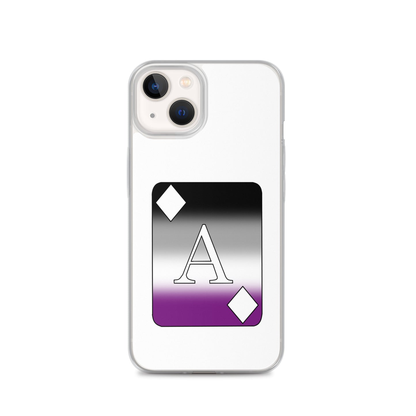 Asexual Ace Pride Ace Card Apple iPhone Cell Phone Case iPhone 13 Asexual clear-case-for-iphone-iphone-13-case-on-phone-642f1981aa172