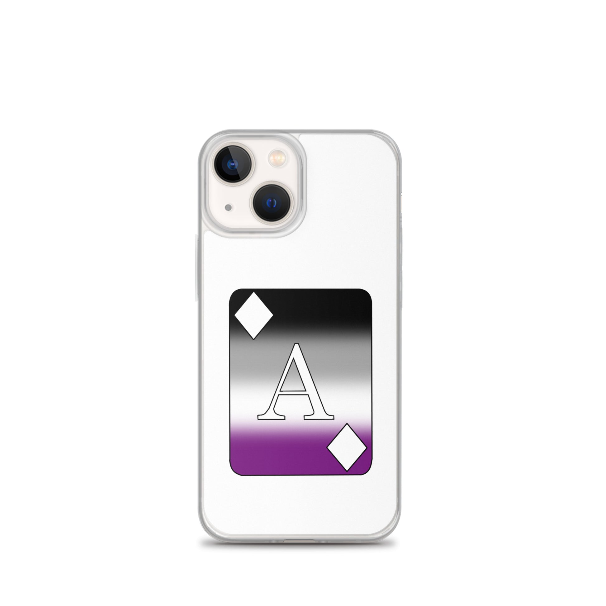 Asexual Ace Pride Ace Card Apple iPhone Cell Phone Case iPhone 13 mini Asexual clear-case-for-iphone-iphone-13-mini-case-on-phone-642f1981aa03d