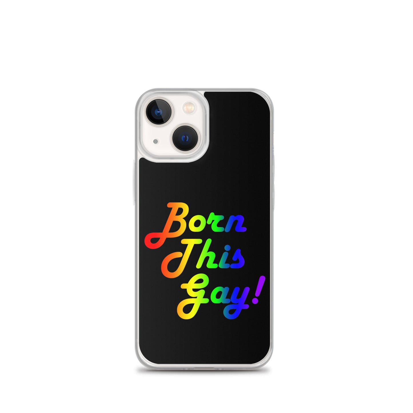 LGBTQ Pride Apple iPhone Case - Born This Gay iPhone 13 mini Pride clear-case-for-iphone-iphone-13-mini-case-on-phone-642f1bc87af4d