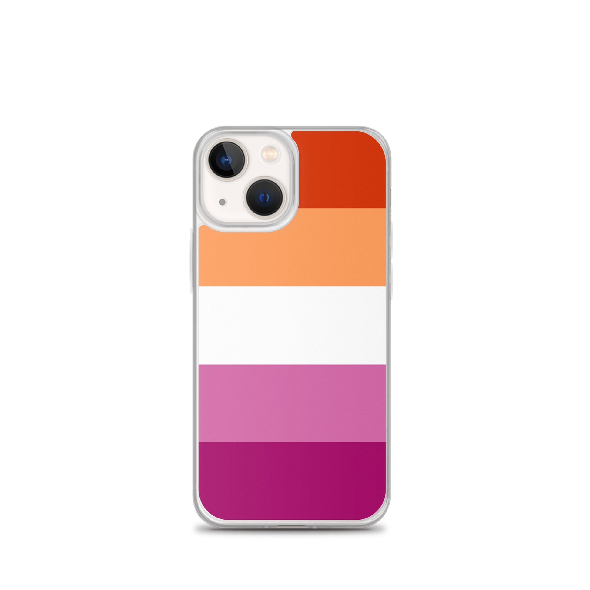 Lesbian Pride Flag Apple iPhone Cell Phone Case clear-case-for-iphone-iphone-13-mini-case-on-phone-642f58516d8b5