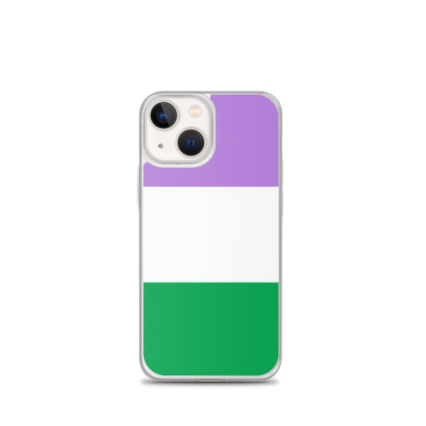 Genderqueer Pride Flag Apple iPhone Case iPhone 13 Genderqueer clear-case-for-iphone-iphone-13-mini-case-on-phone-642f58877633e