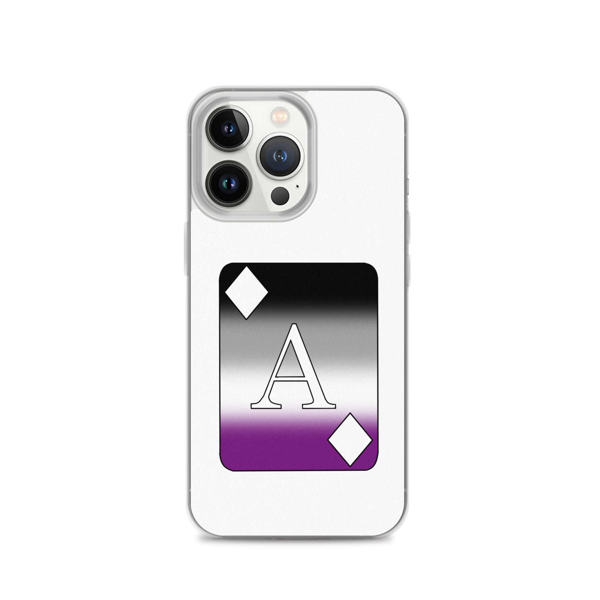 Asexual Ace Pride Ace Card Apple iPhone Cell Phone Case iPhone 13 Pro Asexual clear-case-for-iphone-iphone-13-pro-case-on-phone-642f1981aa10f