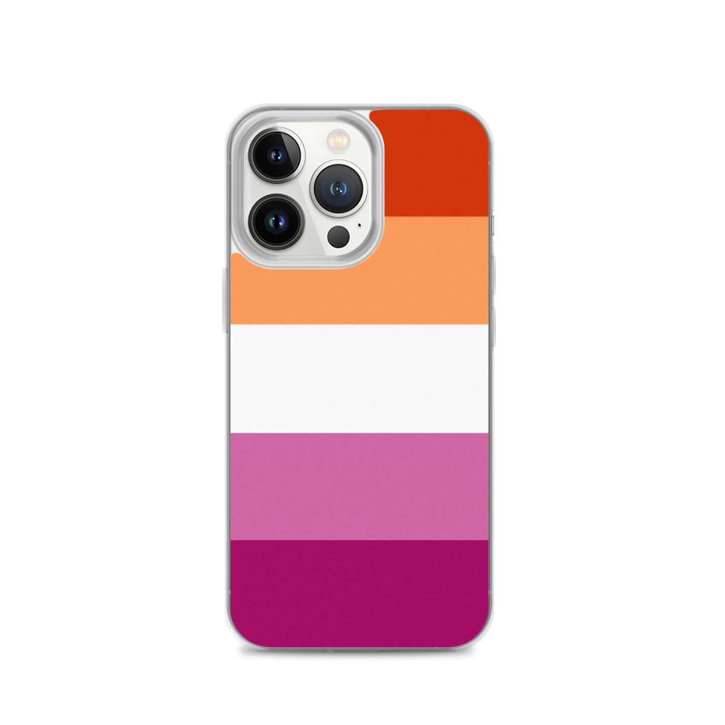 Lesbian Pride Flag Apple iPhone Cell Phone Case Lesbian clear-case-for-iphone-iphone-13-pro-case-on-phone-642f58516d921