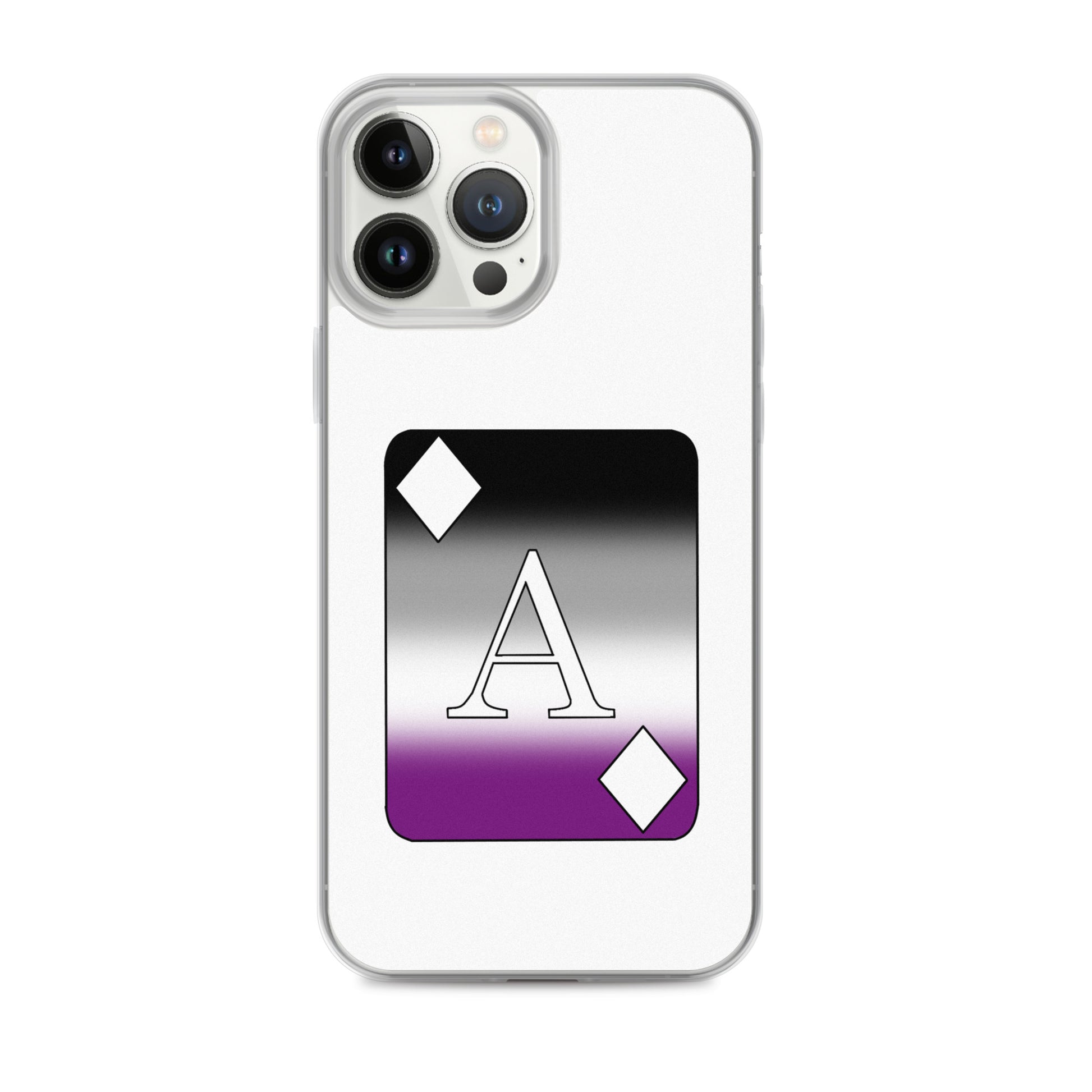 Asexual Ace Pride Ace Card Apple iPhone Cell Phone Case iPhone 13 Pro Max Asexual clear-case-for-iphone-iphone-13-pro-max-case-on-phone-642f1981aa0ab