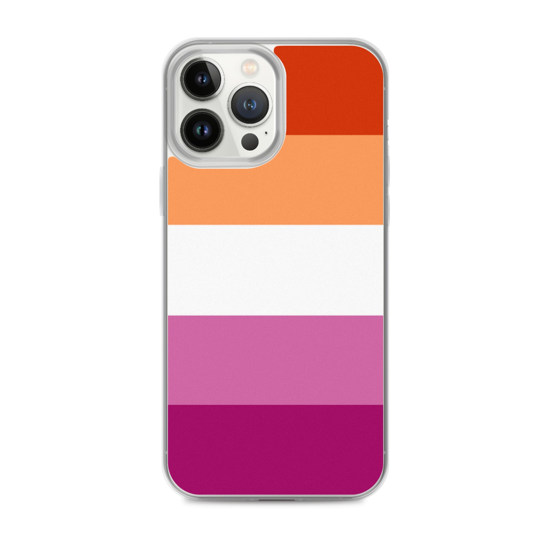 Lesbian Pride Flag Apple iPhone Cell Phone Case clear-case-for-iphone-iphone-13-pro-max-case-on-phone-642f58516d8eb