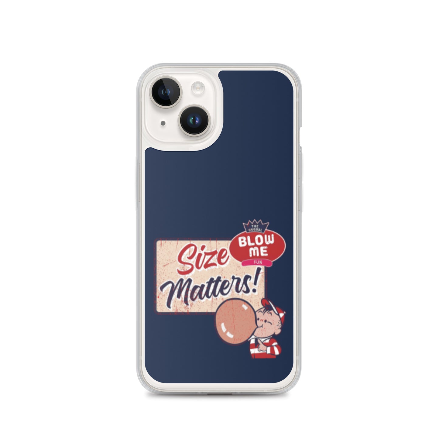 Size Matters Apple iPhone Cell Phone Case iPhone 14 clear-case-for-iphone-iphone-14-case-on-phone-64125d24cce7a