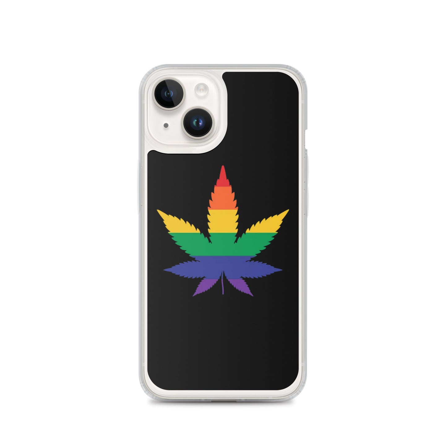 LGBTQ Pride Apple iPhone Case - Weed iPhone 14 Pride clear-case-for-iphone-iphone-14-case-on-phone-6412667f7d001