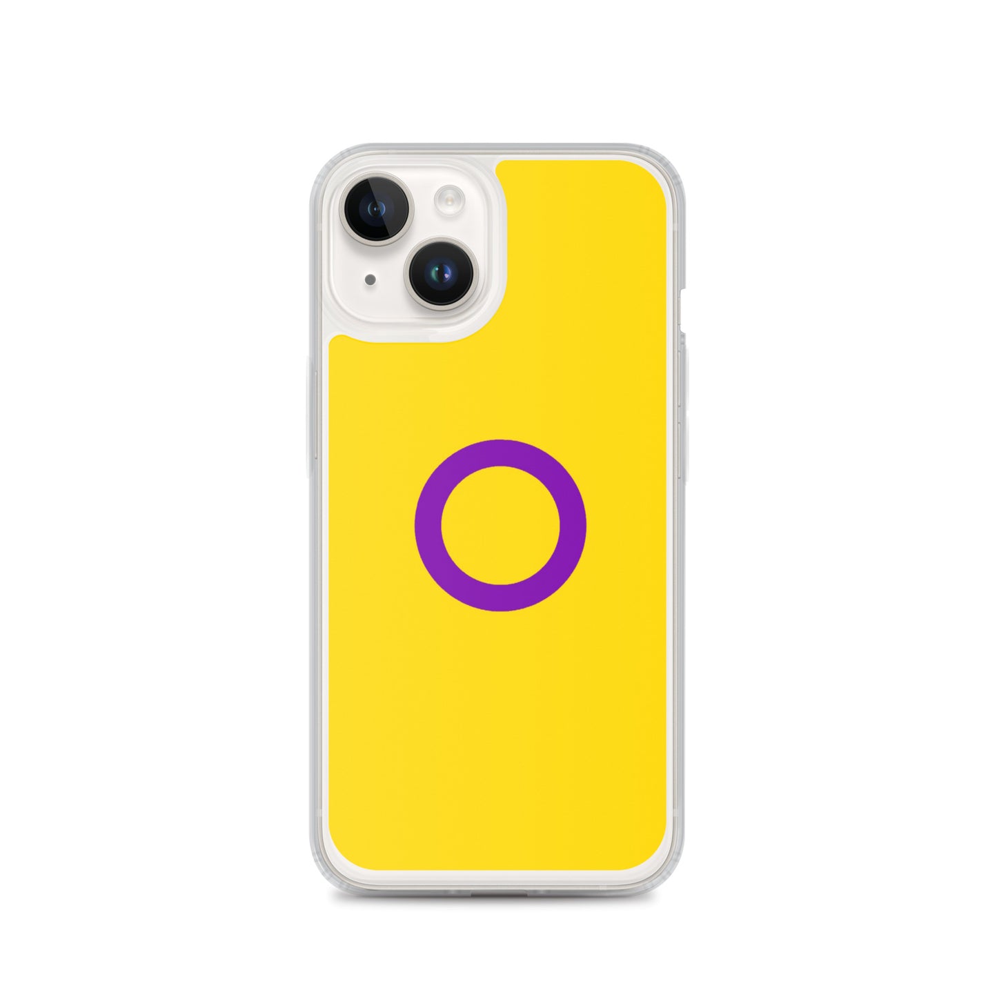 Intersex Pride Flag Apple iPhone Cell Phone Case iPhone 14 Intersex clear-case-for-iphone-iphone-14-case-on-phone-642f560aa672e