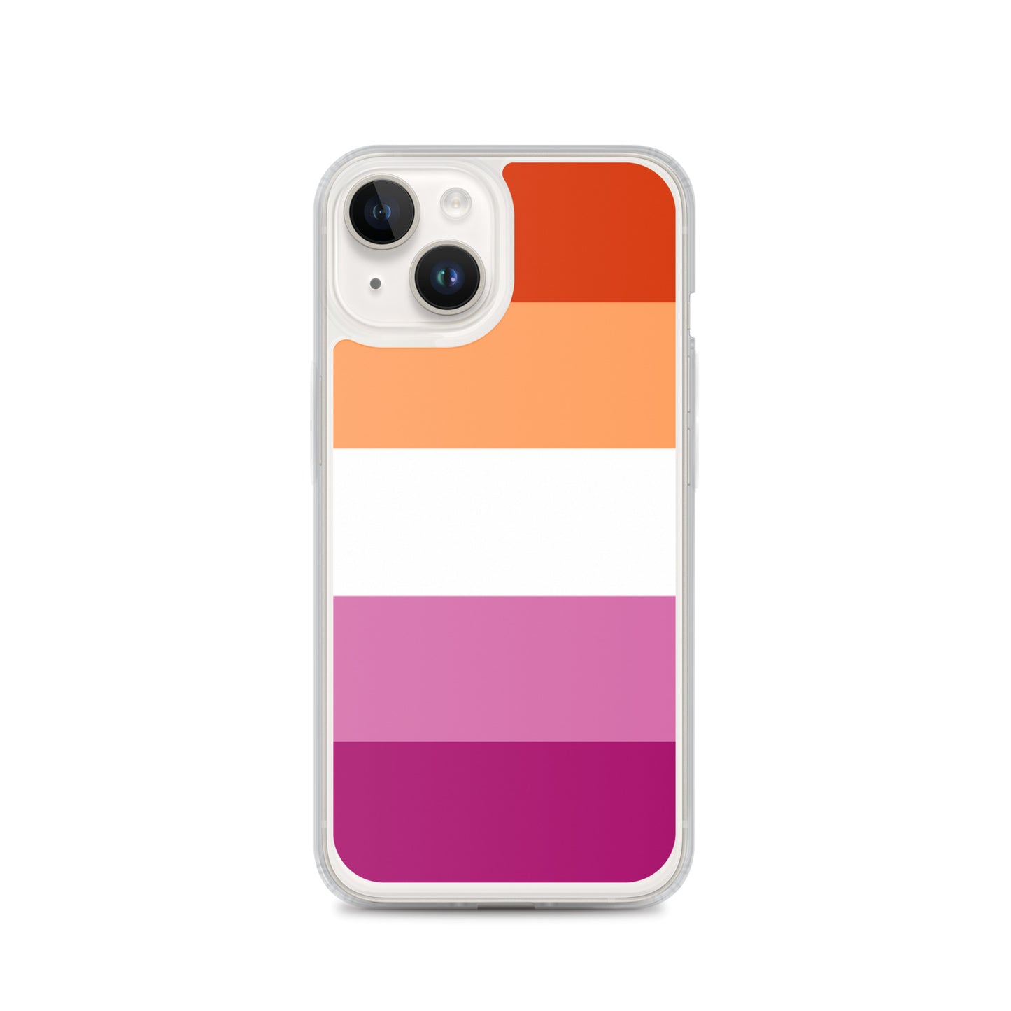 Lesbian Pride Flag Apple iPhone Cell Phone Case iPhone 13 Pro Max Lesbian clear-case-for-iphone-iphone-14-case-on-phone-642f58516d040