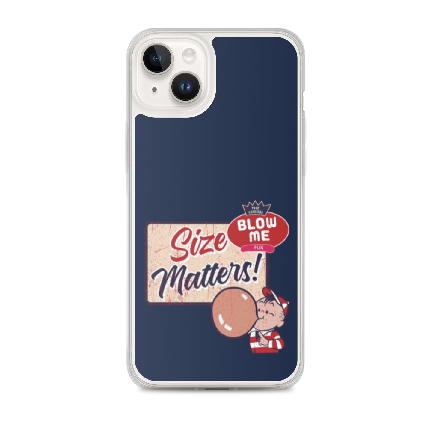 Size Matters Apple iPhone Cell Phone Case iPhone 14 Plus clear-case-for-iphone-iphone-14-plus-case-on-phone-64125d24cd41c