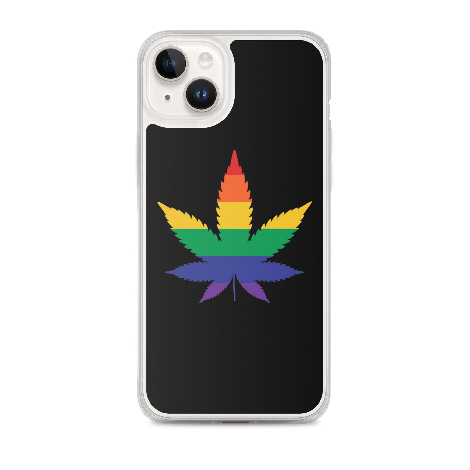 LGBTQ Pride Apple iPhone Case - Weed iPhone 14 Plus Pride clear-case-for-iphone-iphone-14-plus-case-on-phone-6412667f7d76d