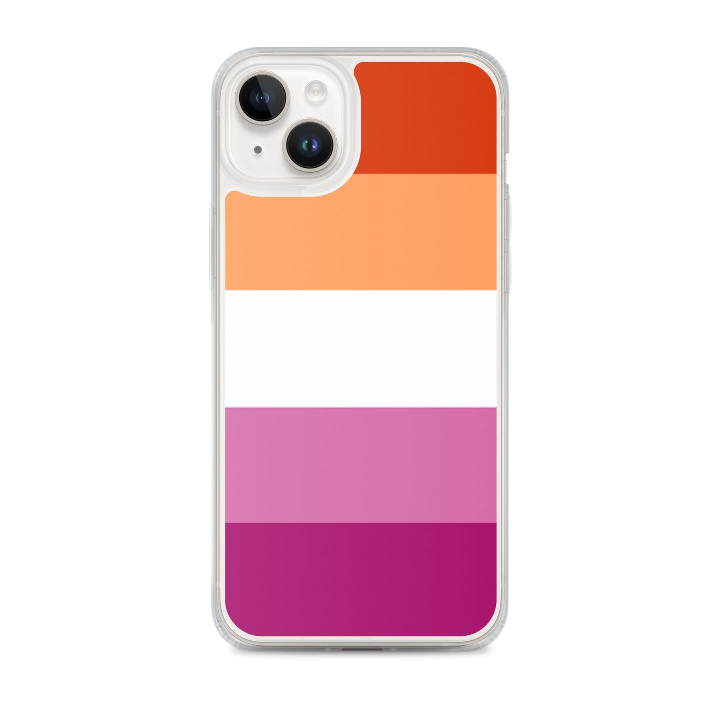 Lesbian Pride Flag Apple iPhone Cell Phone Case Lesbian clear-case-for-iphone-iphone-14-plus-case-on-phone-642f58516d7b6