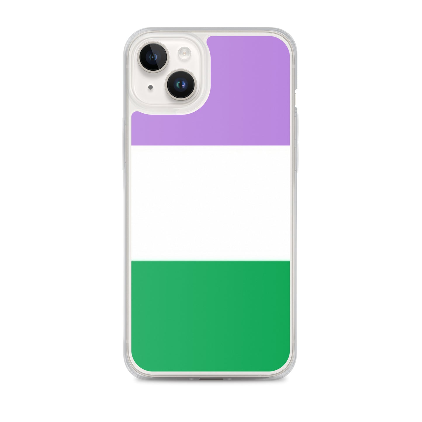 Genderqueer Pride Flag Apple iPhone Case iPhone 14 Genderqueer clear-case-for-iphone-iphone-14-plus-case-on-phone-642f588776184