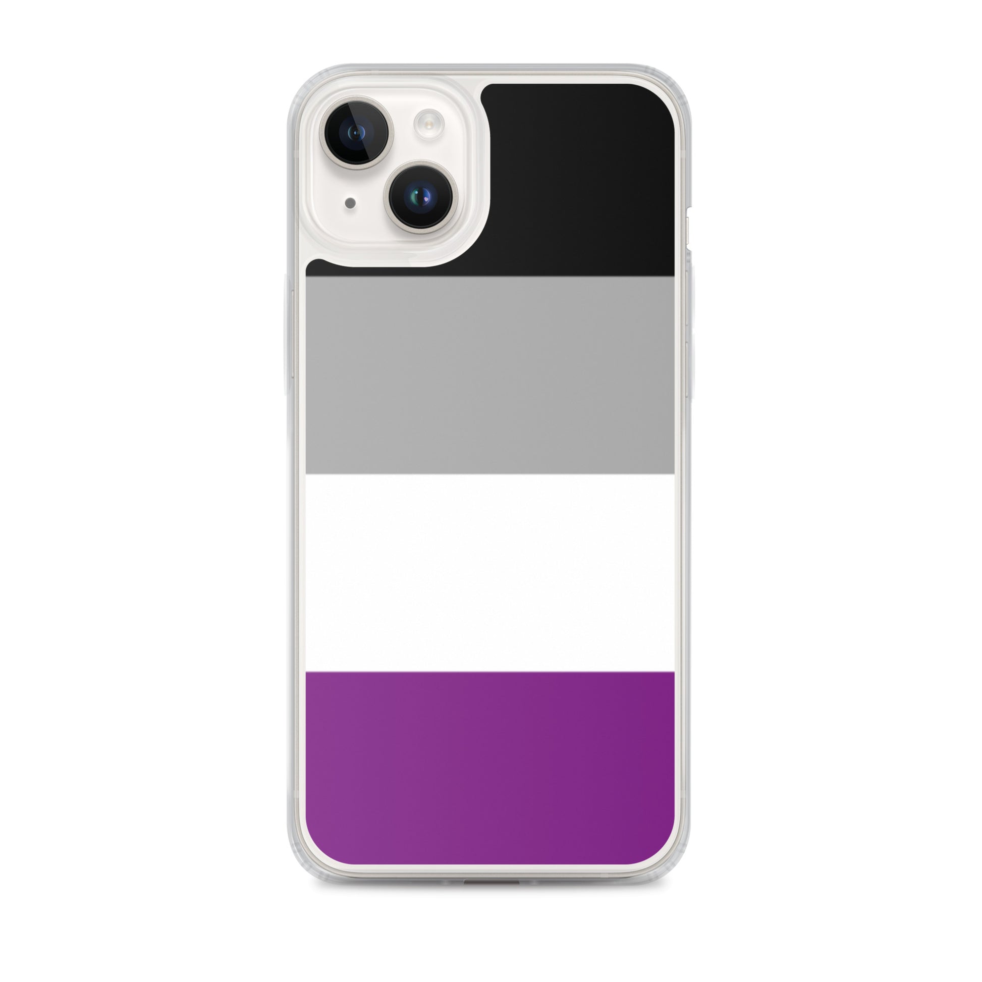 Asexual Ace Pride Apple iPhone Cell Phone Case iPhone 14 Plus Asexual clear-case-for-iphone-iphone-14-plus-case-on-phone-642f591d15b75