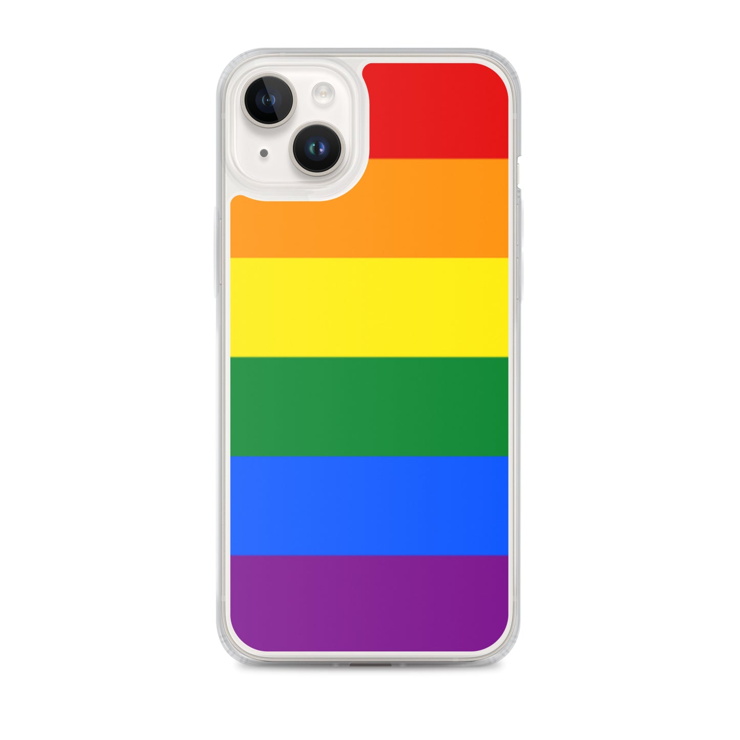 LGBTQ Pride Flag Apple iPhone Case iPhone 14 Plus Pride clear-case-for-iphone-iphone-14-plus-case-on-phone-643eab0574ba8