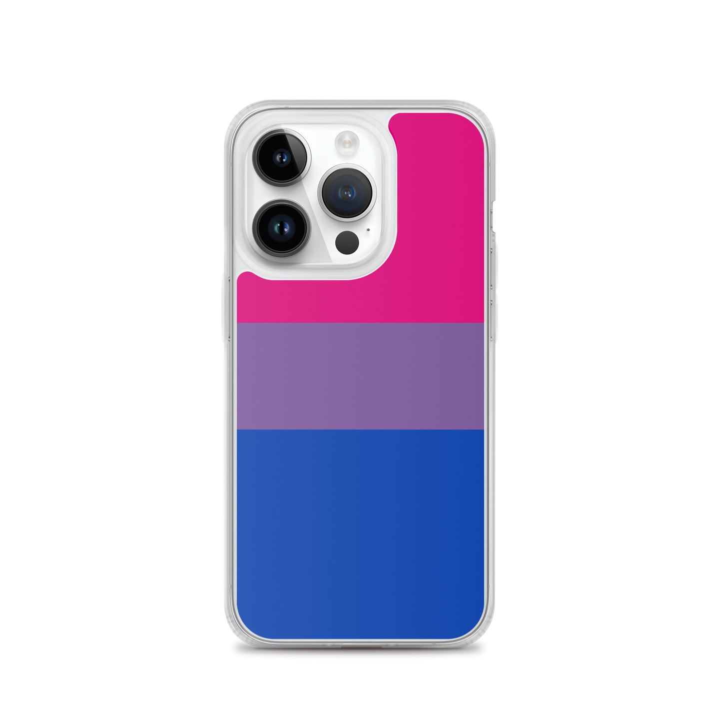 Bisexual Bi Pride Apple iPhone Cell Phone Case iPhone 14 Plus Bisexual clear-case-for-iphone-iphone-14-pro-case-on-phone-642f59445fa9a