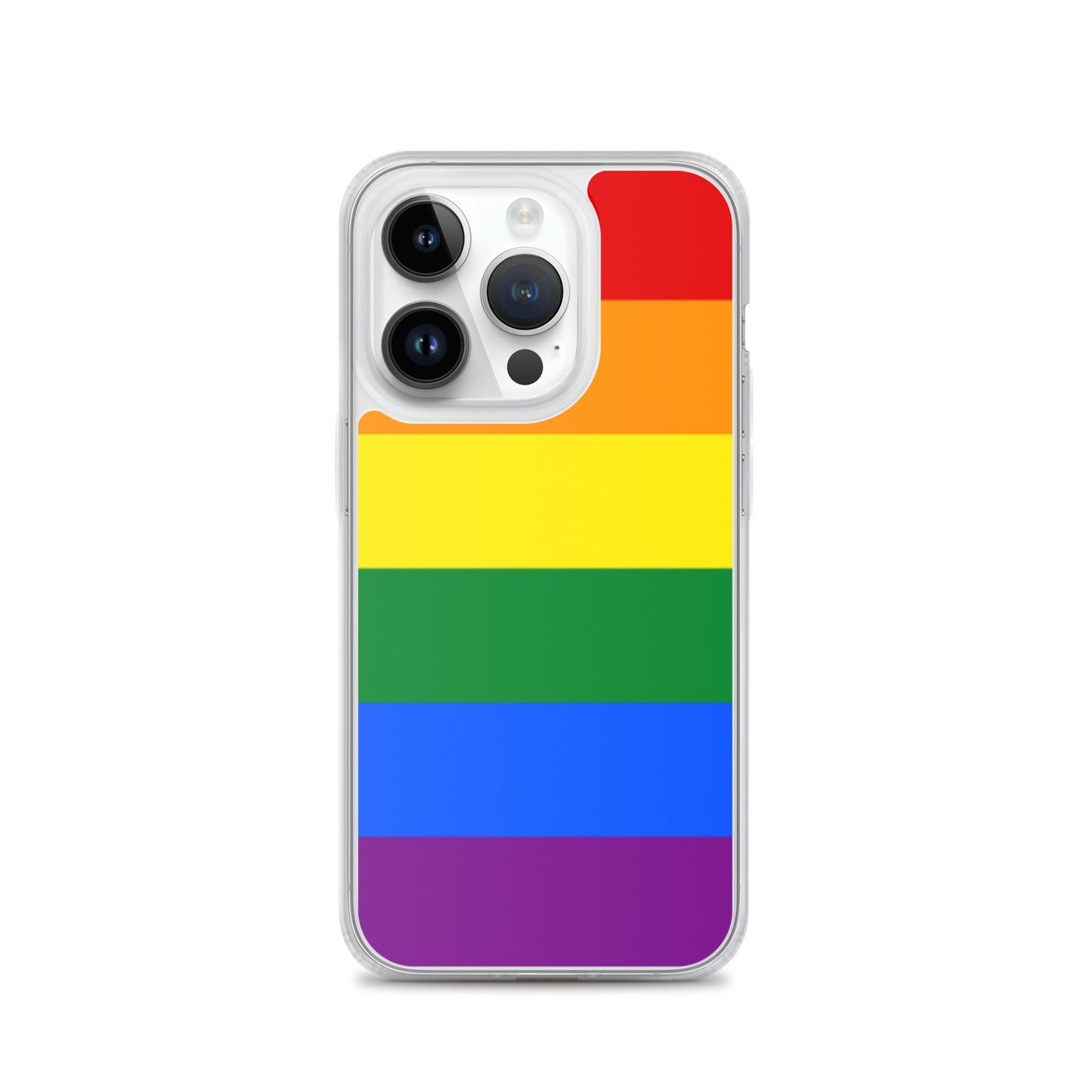 LGBTQ Pride Flag Apple iPhone Case iPhone 14 Pro Pride clear-case-for-iphone-iphone-14-pro-case-on-phone-643eab0574c0d