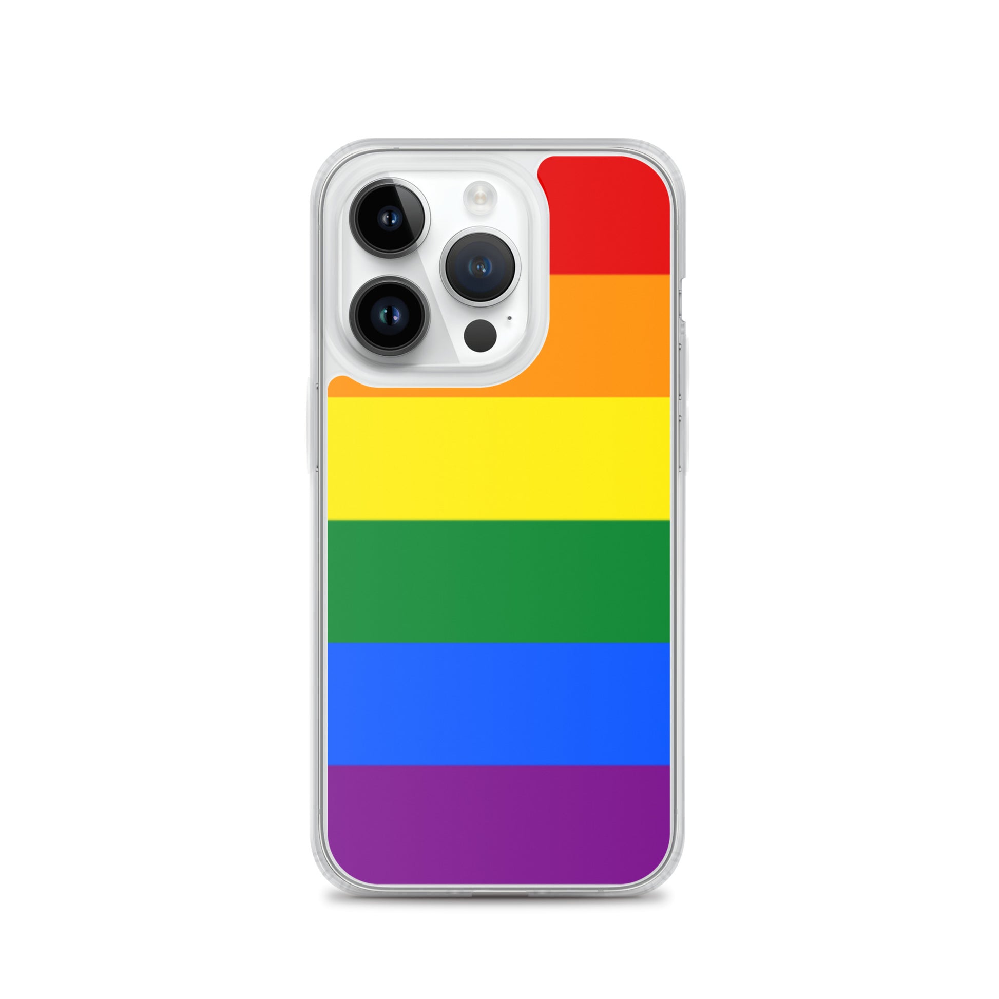 LGBTQ Pride Flag Apple iPhone Case iPhone 14 Pro Pride clear-case-for-iphone-iphone-14-pro-case-on-phone-643eab0574c0d