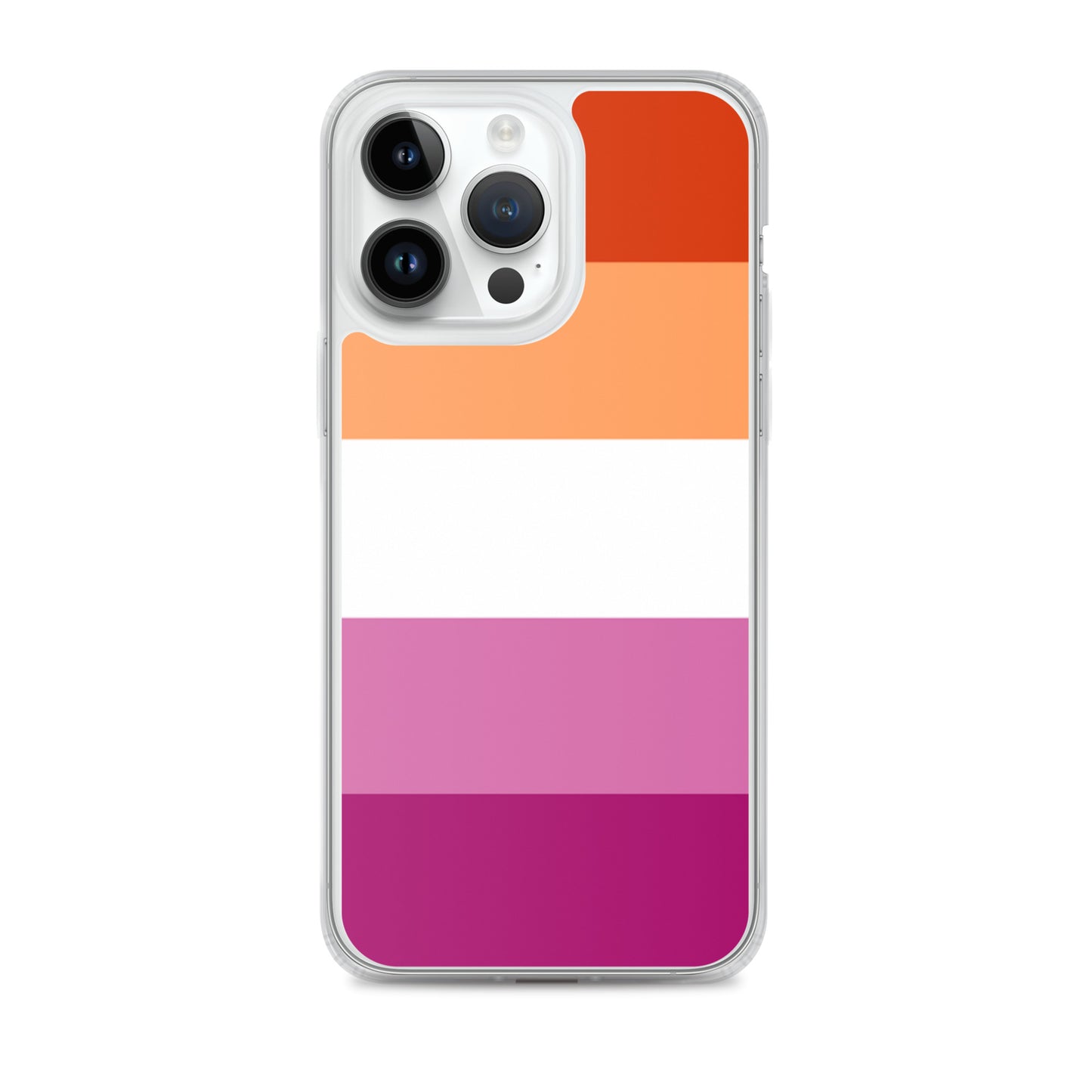 Lesbian Pride Flag Apple iPhone Cell Phone Case iPhone 14 Pro Max Lesbian clear-case-for-iphone-iphone-14-pro-max-case-on-phone-642f58516d825