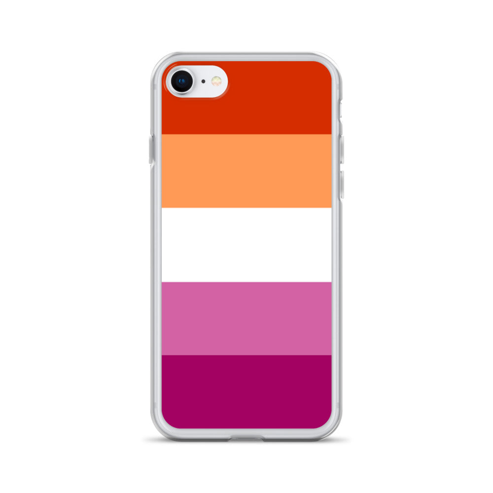 Lesbian Pride Flag Apple iPhone Cell Phone Case iPhone 7 8 Lesbian clear-case-for-iphone-iphone-7-8-case-on-phone-642f58516d88b