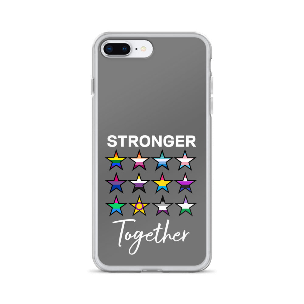 LGBTQ Pride Apple iPhone Case - Stronger Together clear-case-for-iphone-iphone-7-plus-8-plus-case-on-phone-64127b7b1d76c