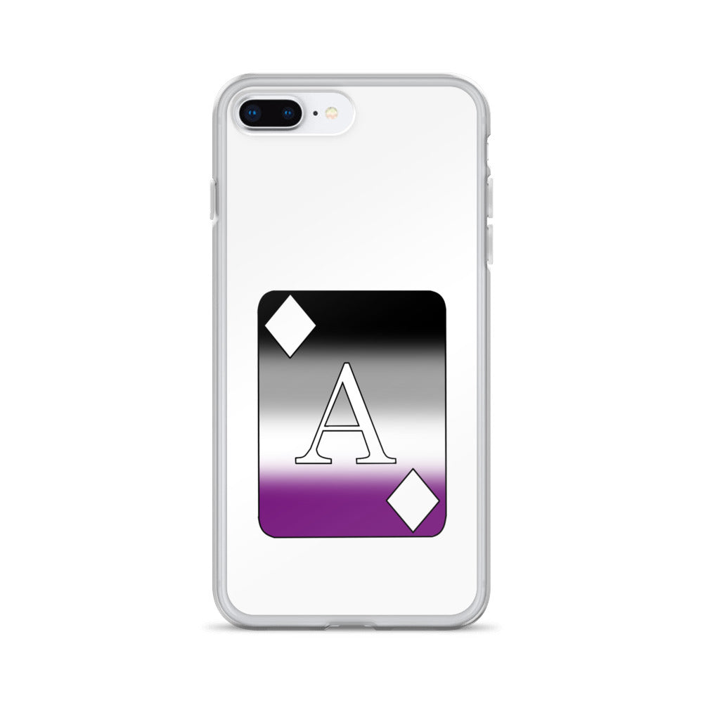 Asexual Ace Pride Ace Card Apple iPhone Cell Phone Case clear-case-for-iphone-iphone-7-plus-8-plus-case-on-phone-642f1981a9f7a