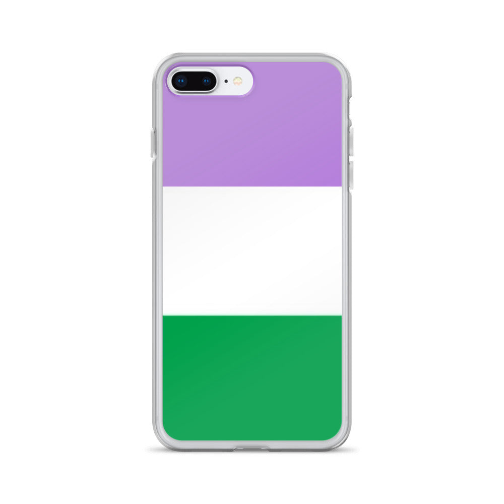 Genderqueer Pride Flag Apple iPhone Case iPhone 7 8 Genderqueer clear-case-for-iphone-iphone-7-plus-8-plus-case-on-phone-642f5887762a5