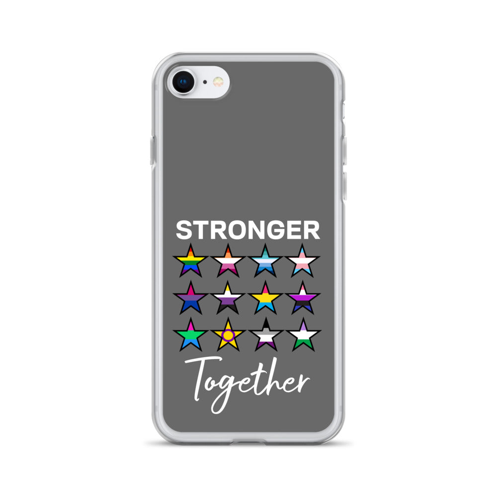 LGBTQ Pride Apple iPhone Case - Stronger Together iPhone SE clear-case-for-iphone-iphone-se-case-on-phone-64127b7b1dbc3