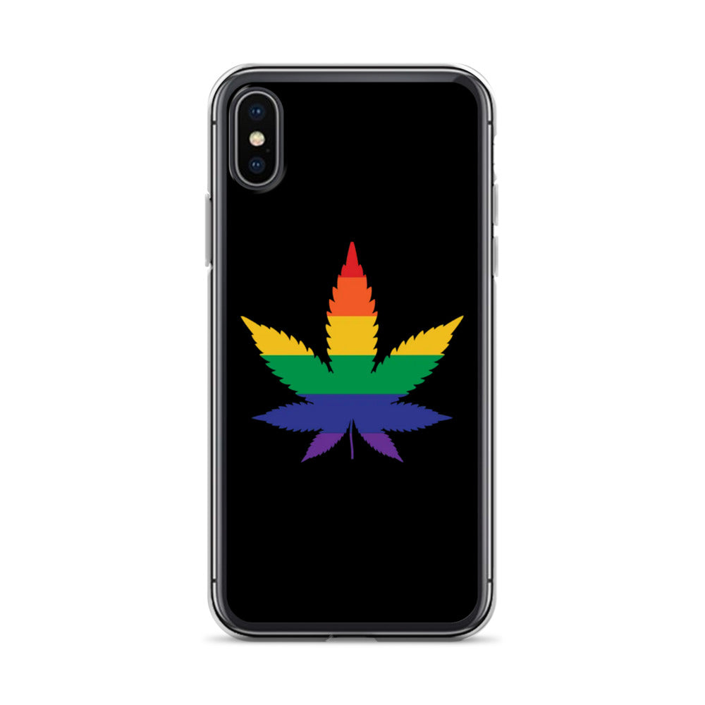 LGBTQ Pride Apple iPhone Case - Weed iPhone X XS Pride clear-case-for-iphone-iphone-x-xs-case-on-phone-6412667f7e21a