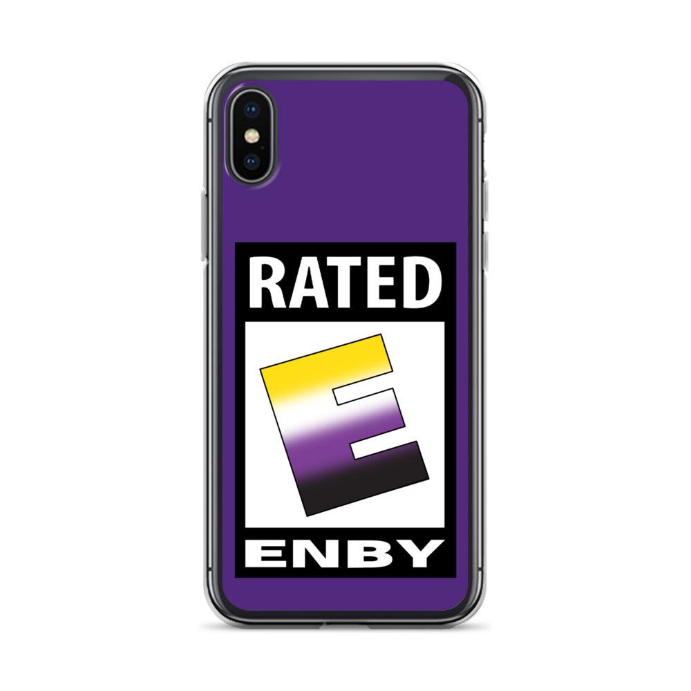 Nonbinary Enby Pride Apple iPhone Cell Phone Case - Rated E for Enby iPhone X XS Nonbinary clear-case-for-iphone-iphone-x-xs-case-on-phone-641268f00ffdd