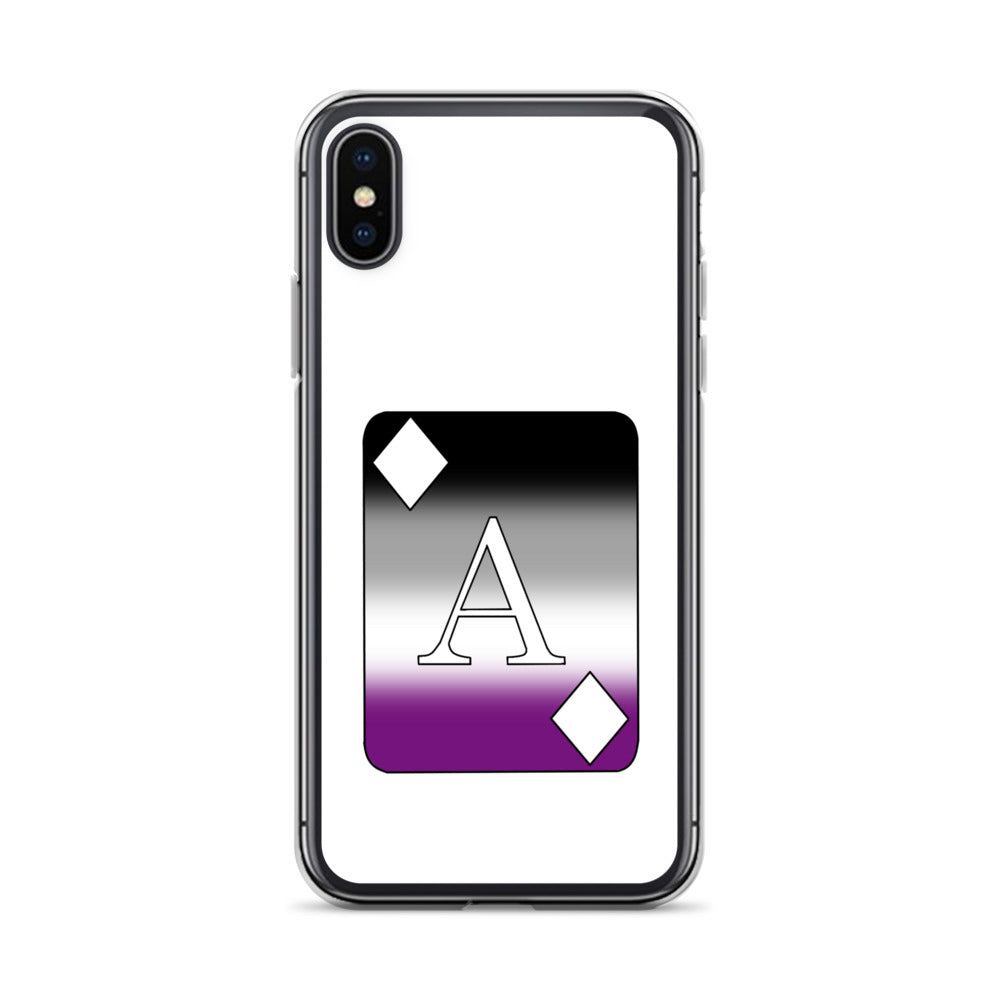 Asexual Ace Pride Ace Card Apple iPhone Cell Phone Case iPhone X XS Asexual clear-case-for-iphone-iphone-x-xs-case-on-phone-642f1981aa222