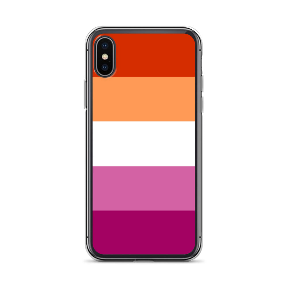 Lesbian Pride Flag Apple iPhone Cell Phone Case Lesbian clear-case-for-iphone-iphone-x-xs-case-on-phone-642f58516d9b7