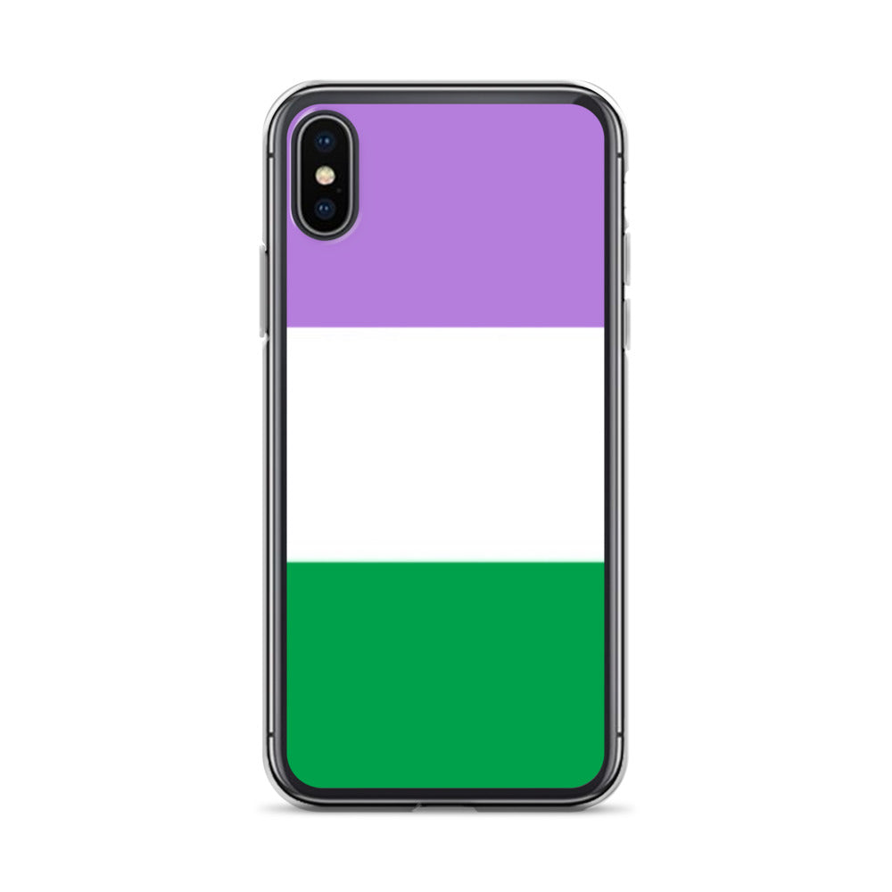 Genderqueer Pride Flag Apple iPhone Case clear-case-for-iphone-iphone-x-xs-case-on-phone-642f588776504