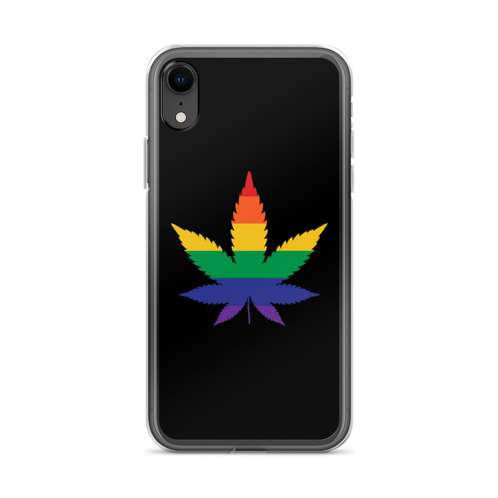 LGBTQ Pride Apple iPhone Case - Weed iPhone XR Pride clear-case-for-iphone-iphone-xr-case-on-phone-6412667f7e382