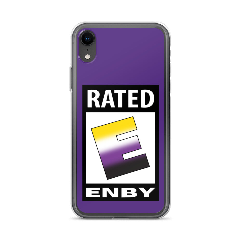 Nonbinary Enby Pride Apple iPhone Cell Phone Case - Rated E for Enby iPhone XR Nonbinary clear-case-for-iphone-iphone-xr-case-on-phone-641268f0100e1