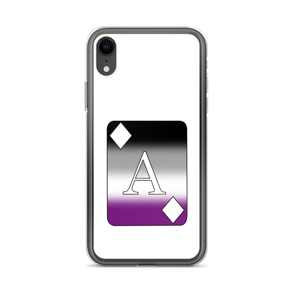 Asexual Ace Pride Ace Card Apple iPhone Cell Phone Case iPhone XR Asexual clear-case-for-iphone-iphone-xr-case-on-phone-642f1981aa2bf