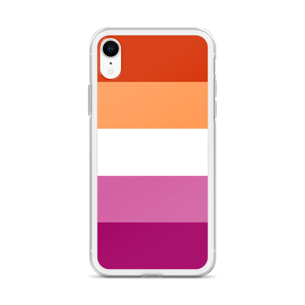 Lesbian Pride Flag Apple iPhone Cell Phone Case clear-case-for-iphone-iphone-xr-case-on-phone-642f58516da3f