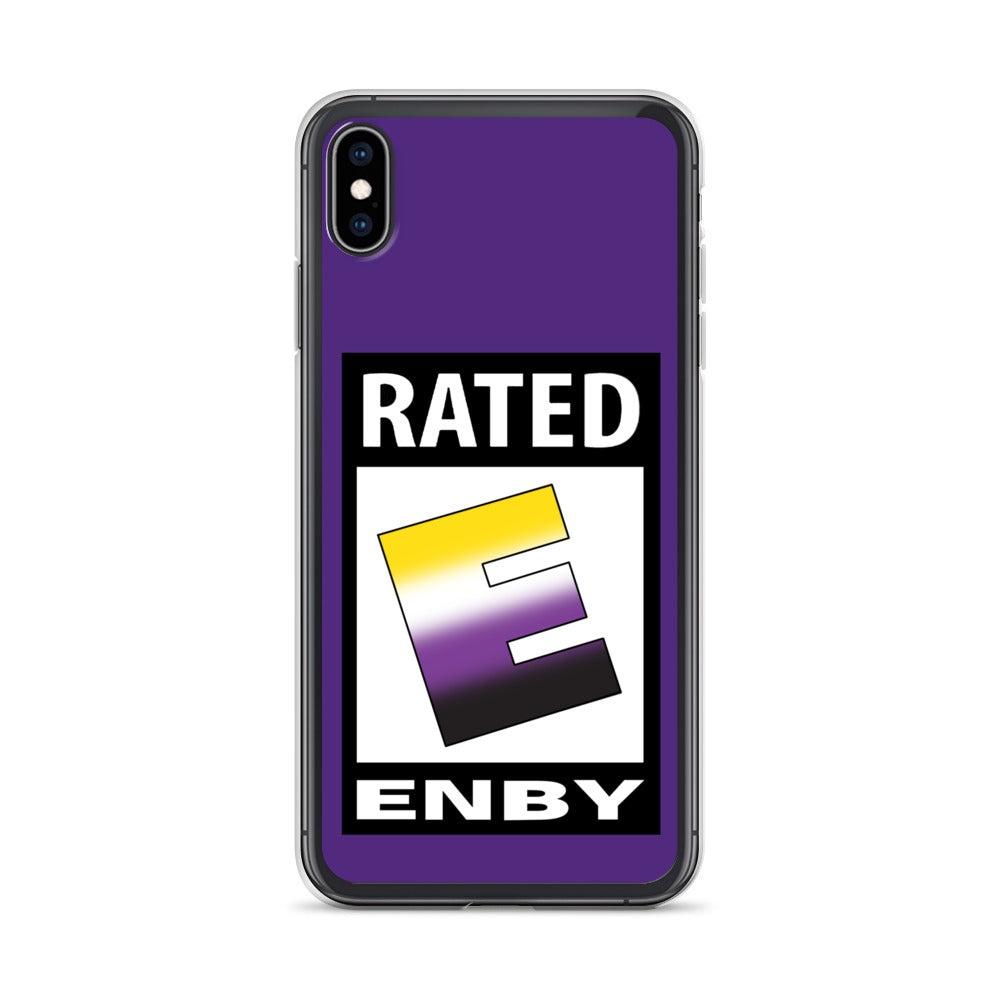 Nonbinary Enby Pride Apple iPhone Cell Phone Case - Rated E for Enby clear-case-for-iphone-iphone-xs-max-case-on-phone-641268f0101de