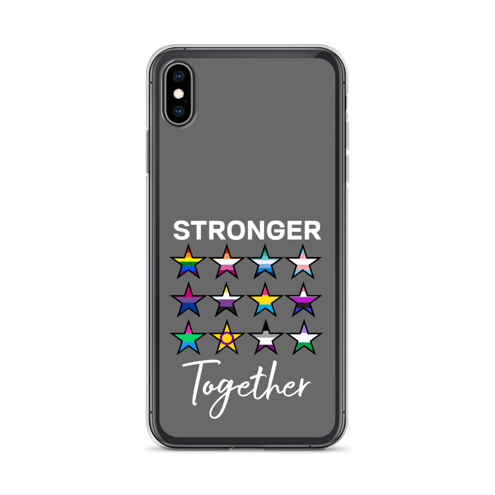 LGBTQ Pride Apple iPhone Case - Stronger Together clear-case-for-iphone-iphone-xs-max-case-on-phone-64127b7b1deec