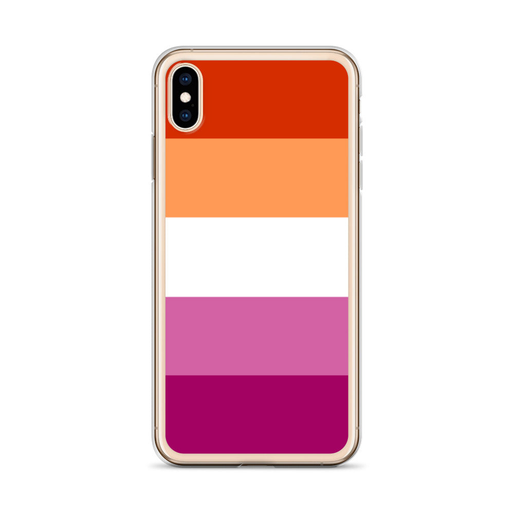 Lesbian Pride Flag Apple iPhone Cell Phone Case clear-case-for-iphone-iphone-xs-max-case-on-phone-642f58516da9b