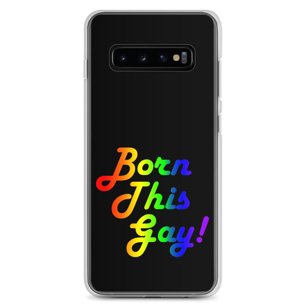 LGBTQ Pride Samsung Galaxy Cell Phone Case - Born This Gay Samsung Galaxy S10+ clear-case-for-samsung-samsung-galaxy-s10--case-on-phone-64126fd3c518d