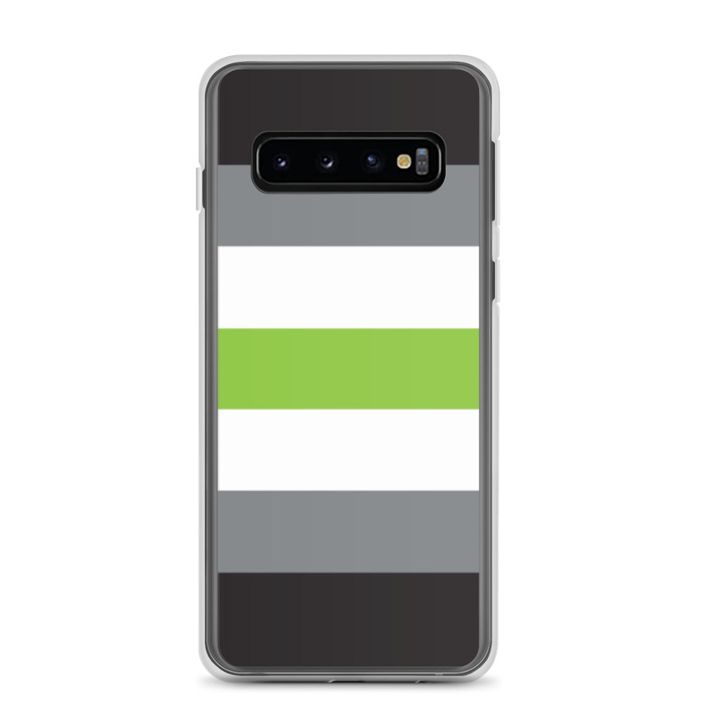 Agender Pride Flag Samsung Galaxy Cell Phone Case clear-case-for-samsung-samsung-galaxy-s10-case-on-phone-640a88078c8da