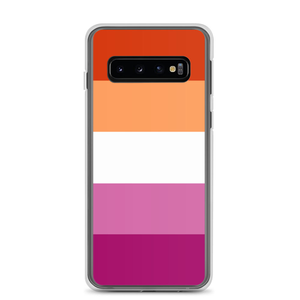 Lesbian Pride Flag Samsung Galaxy Cell Phone Case Lesbian clear-case-for-samsung-samsung-galaxy-s10-case-on-phone-640a9df92114d