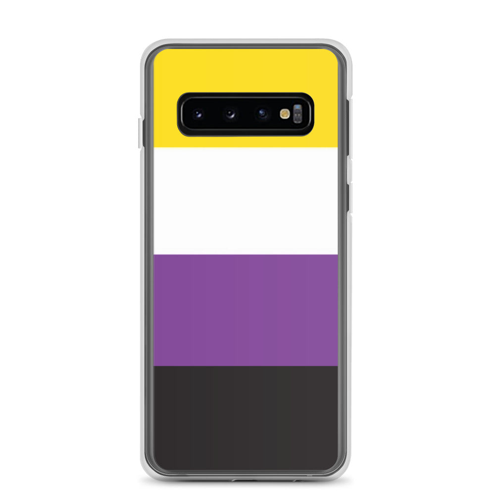 Nonbinary Enby Pride Flag Samsung Galaxy Cell Phone Case Samsung Galaxy S10 Nonbinary clear-case-for-samsung-samsung-galaxy-s10-case-on-phone-640a9f2d153f9