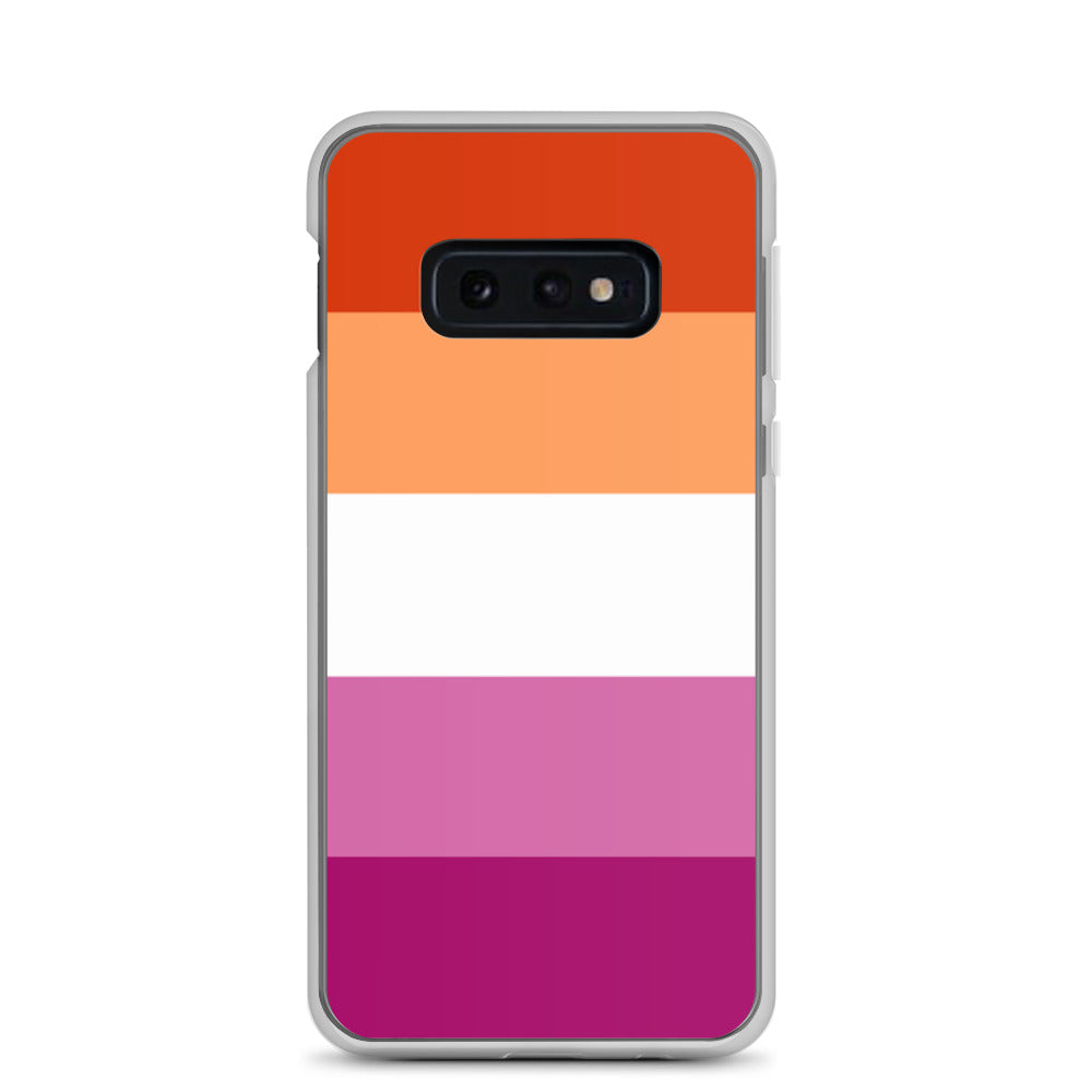 Lesbian Pride Flag Samsung Galaxy Cell Phone Case Samsung Galaxy S10e Lesbian clear-case-for-samsung-samsung-galaxy-s10e-case-on-phone-640a9df9211ea