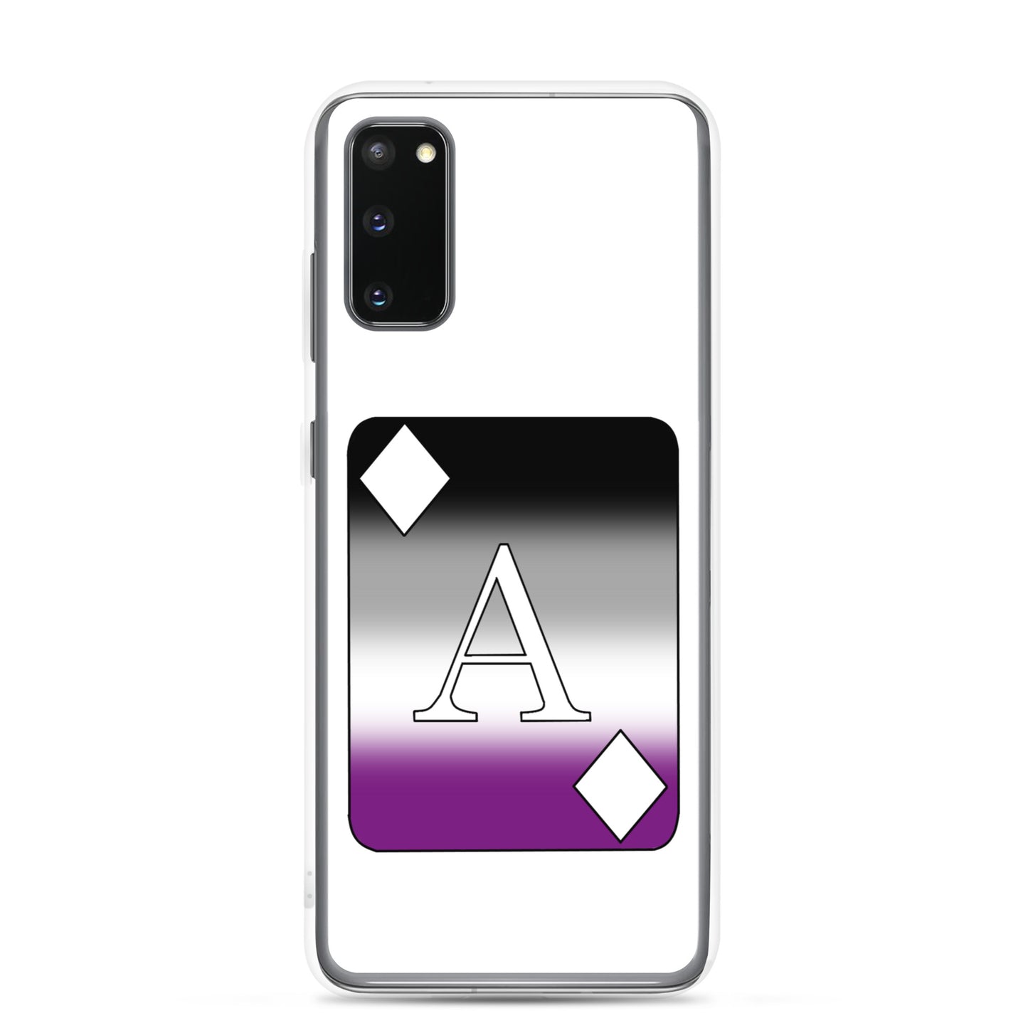 Asexual Ace Pride - Ace Card Samsung Galaxy Cell Phone Case Samsung Galaxy S20 Asexual clear-case-for-samsung-samsung-galaxy-s20-case-on-phone-6412752a0de15