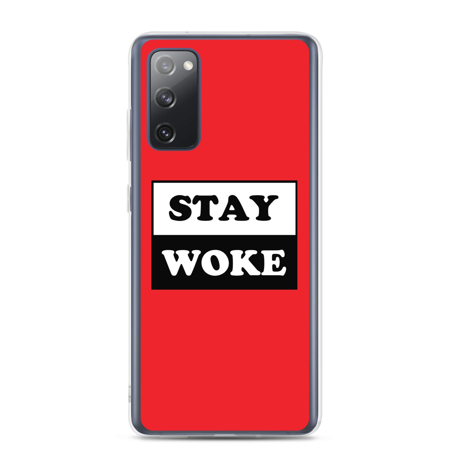 Stay Woke Samsung Galaxy Cell Phone Case clear-case-for-samsung-samsung-galaxy-s20-fe-case-on-phone-641263000b6af