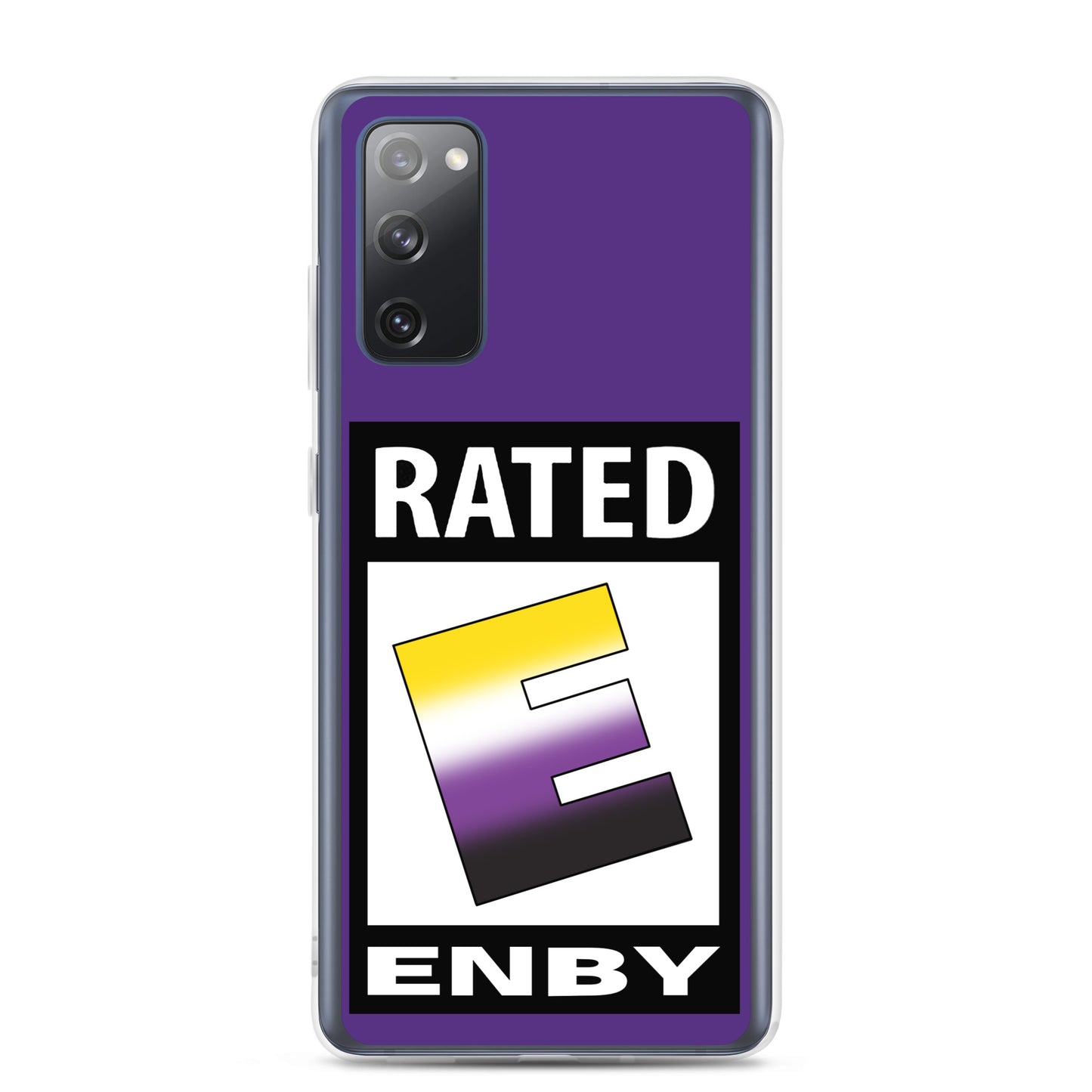 Nonbinary Enby Pride Samsung Galaxy Phone Case - Rated E For Enby clear-case-for-samsung-samsung-galaxy-s20-fe-case-on-phone-641268b19b6e1