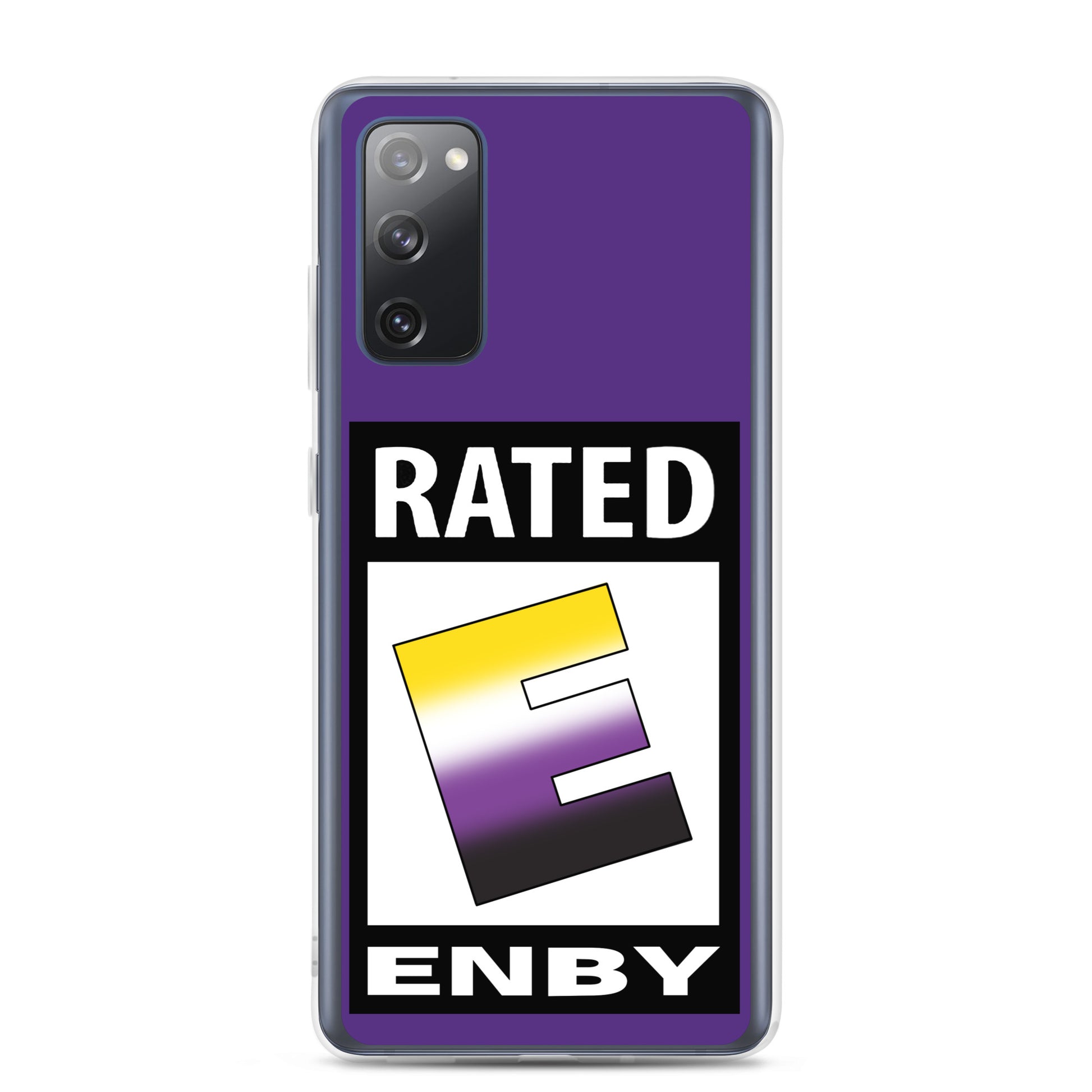 Nonbinary Enby Pride Samsung Galaxy Phone Case - Rated E For Enby clear-case-for-samsung-samsung-galaxy-s20-fe-case-on-phone-641268b19b6e1