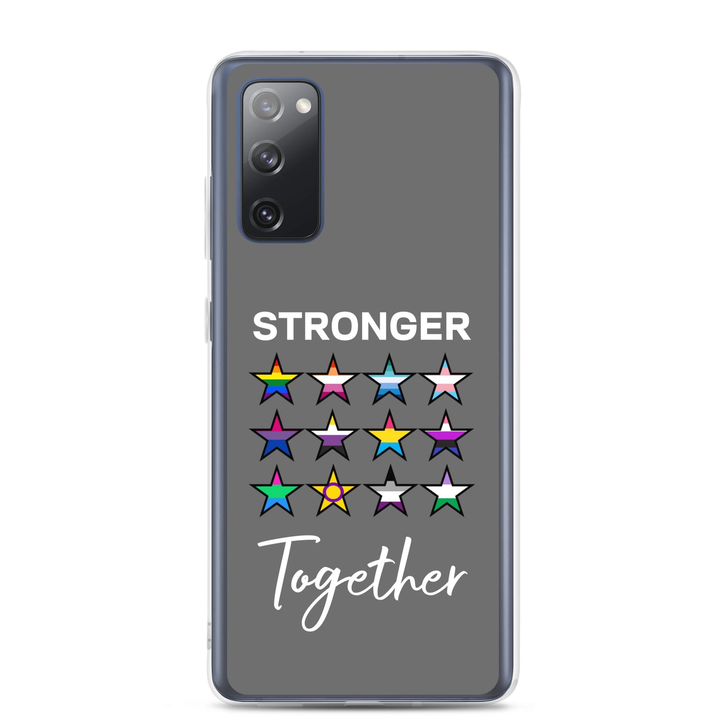 LGBTQ Pride Samsung Galaxy Cell Phone Case - Stronger Together clear-case-for-samsung-samsung-galaxy-s20-fe-case-on-phone-64127ba9a4959